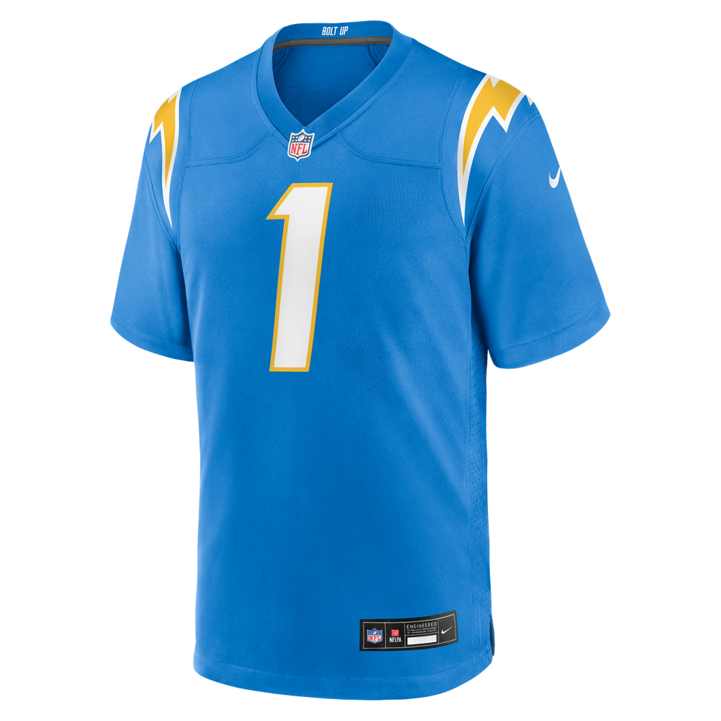 Los Angeles Chargers Number 1 Dad Powder Blue Game Jersey