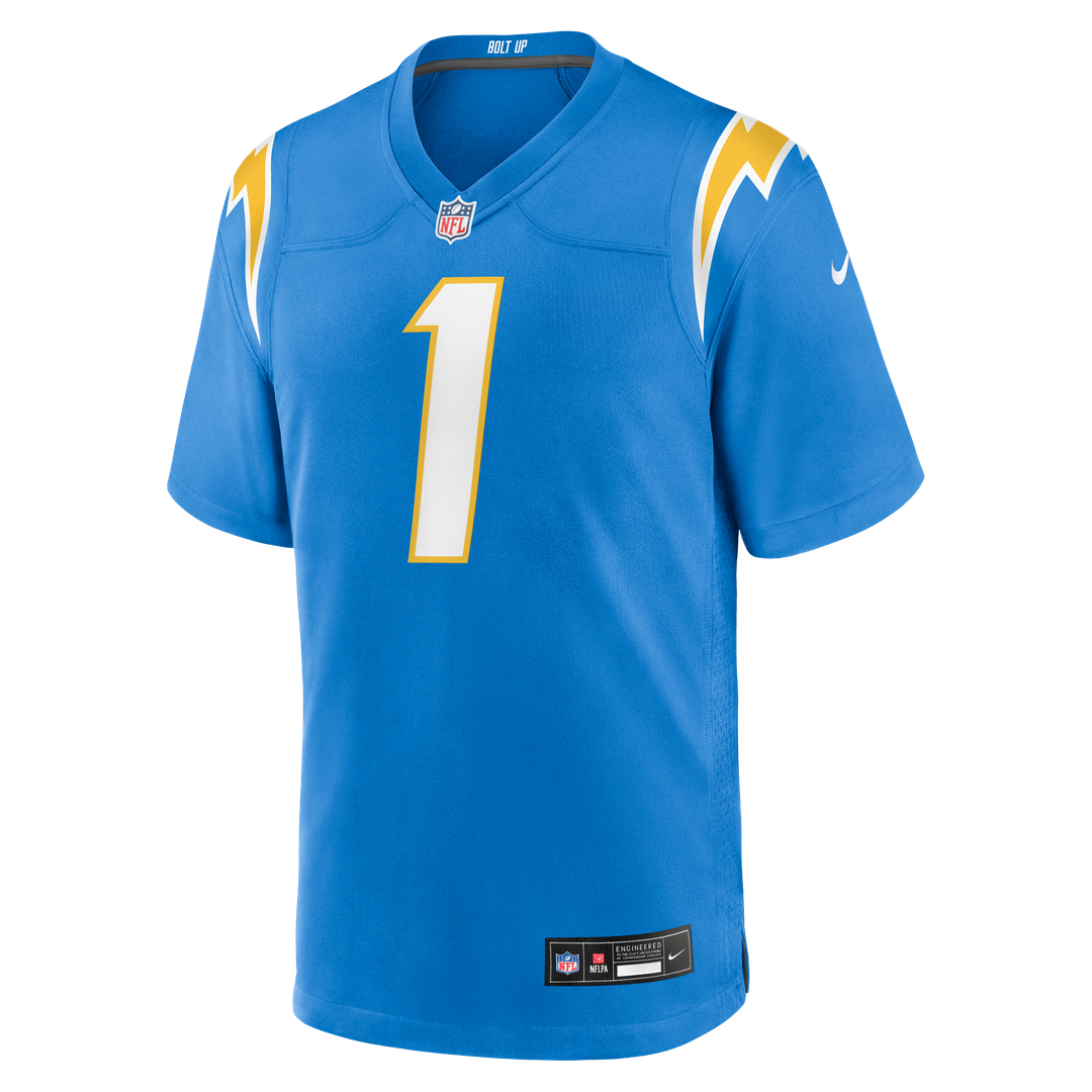 Los Angeles Chargers Number 1 Dad Powder Blue Game Jersey