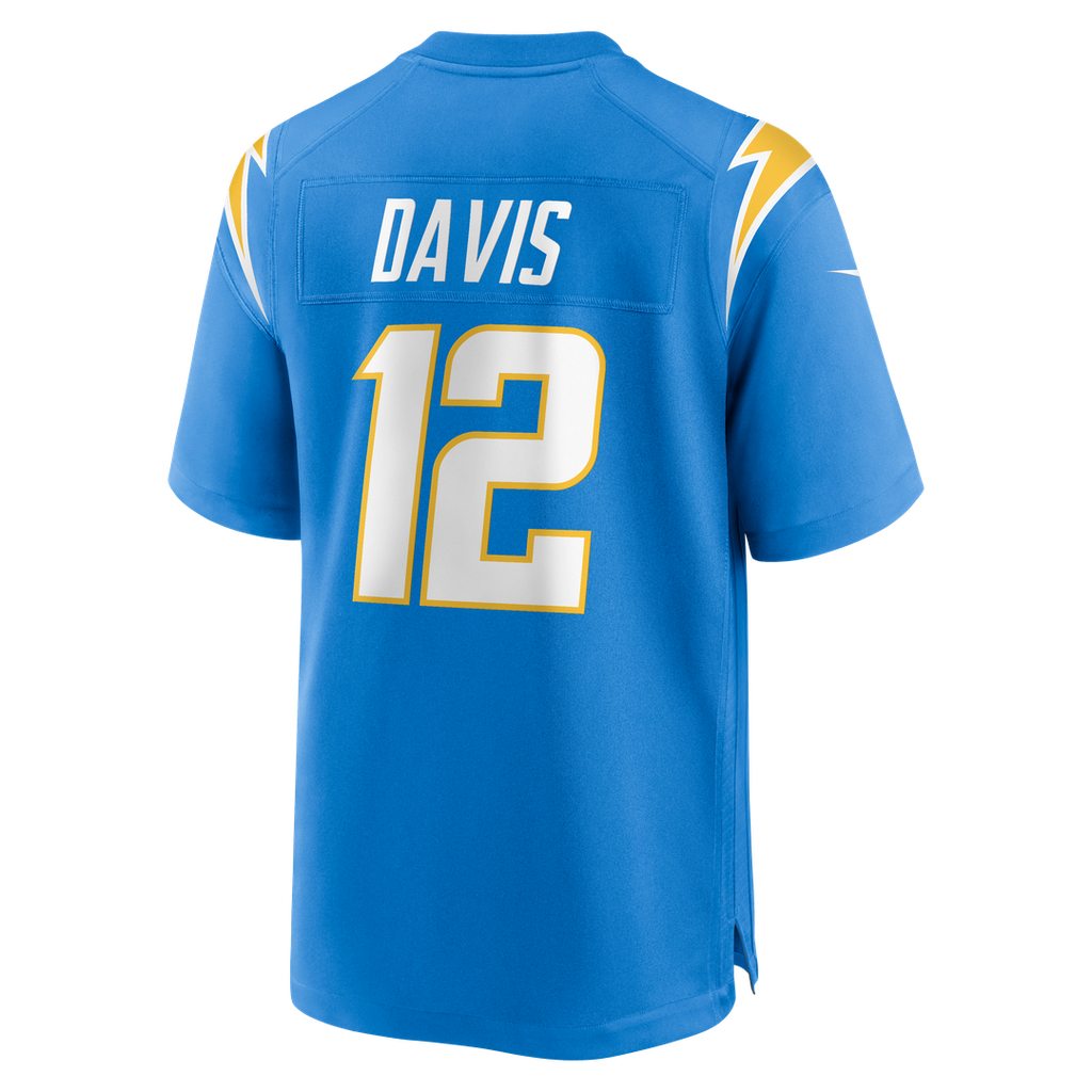 Los Angeles Chargers Derius Davis Powder Blue Team Game Jersey