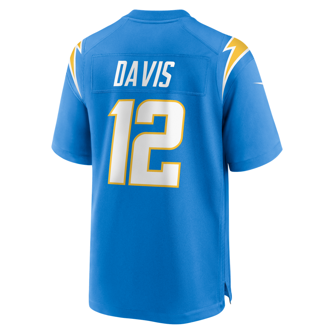Los Angeles Chargers Derius Davis Powder Blue Team Game Jersey