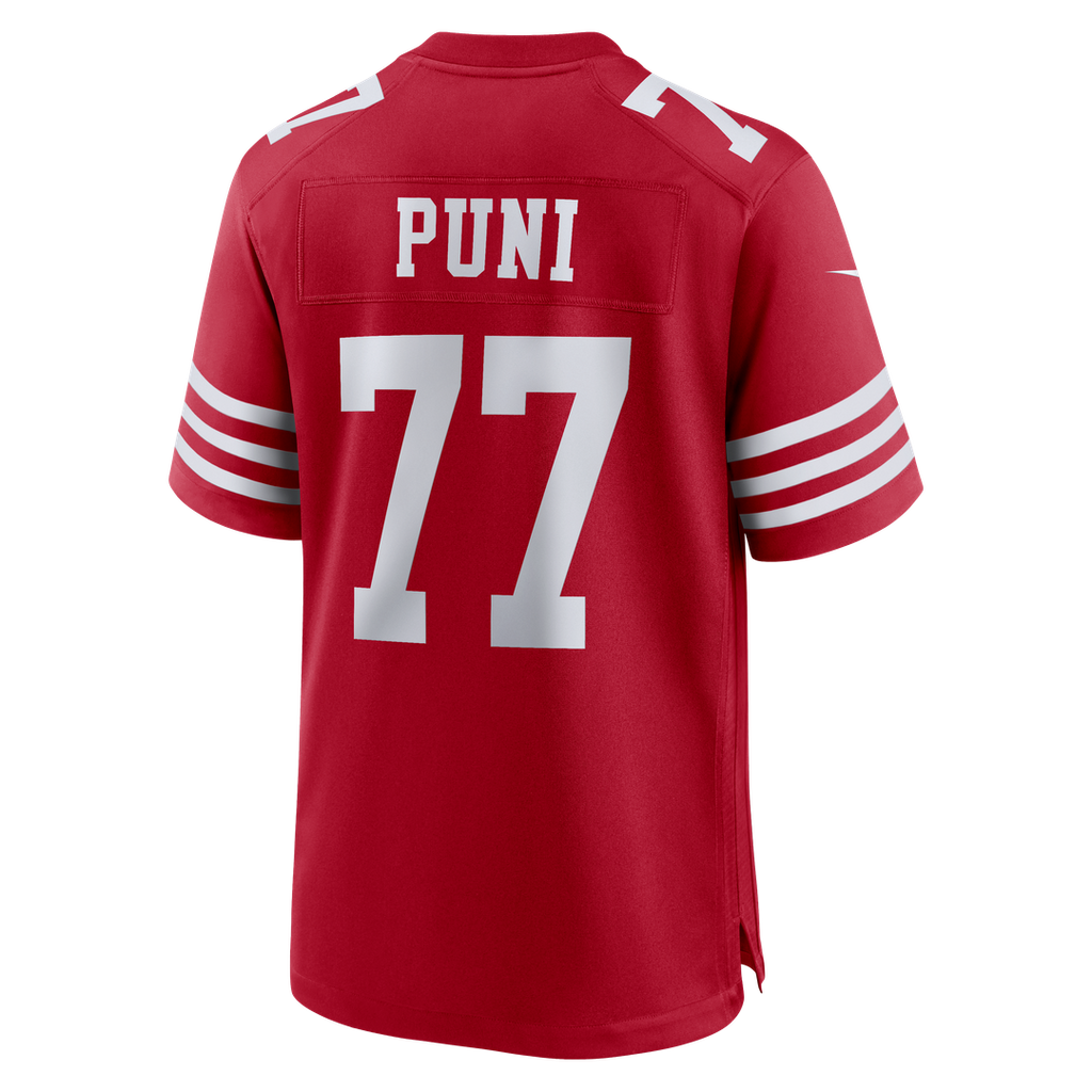 San Francisco 49ers Dominick Puni Scarlet Team Game Jersey