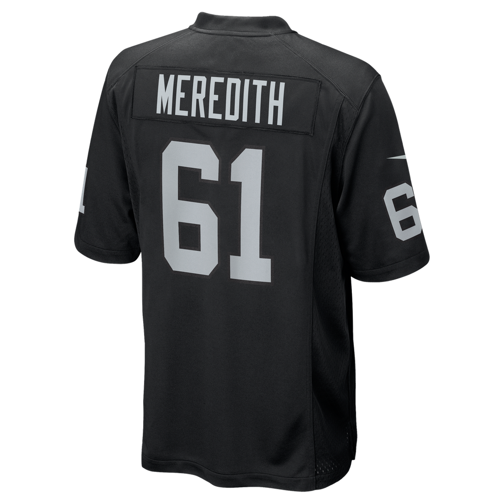 Las Vegas Raiders Jordan Meredith Black Game Player Jersey