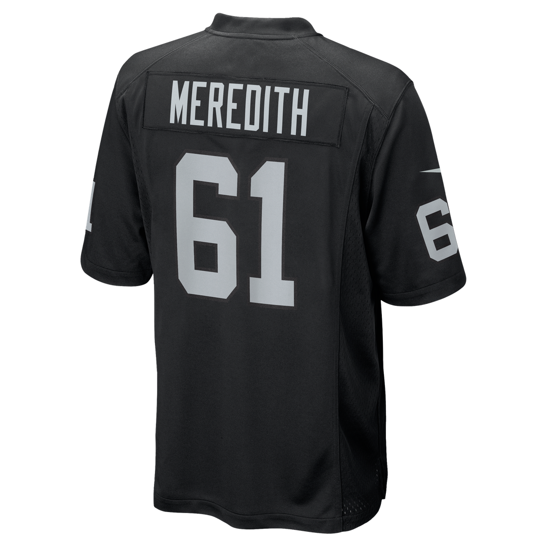Las Vegas Raiders Jordan Meredith Black Game Player Jersey