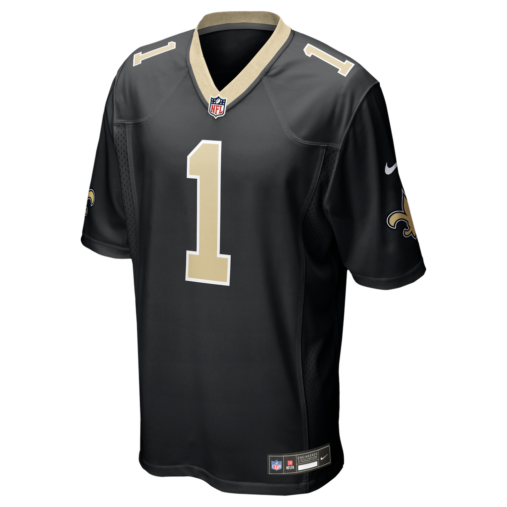 New Orleans Saints Number 1 Dad Black Game Jersey