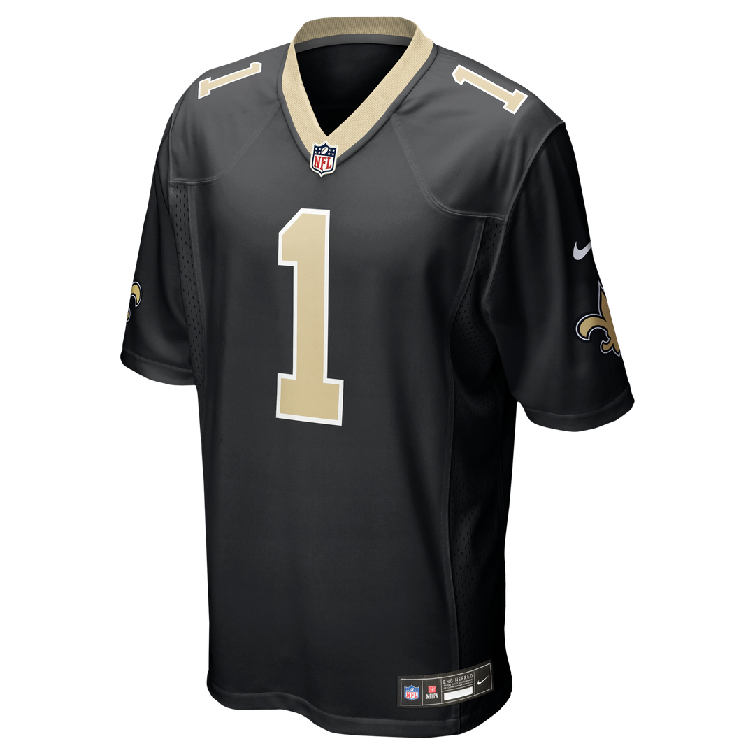 New Orleans Saints Number 1 Dad Black Game Jersey