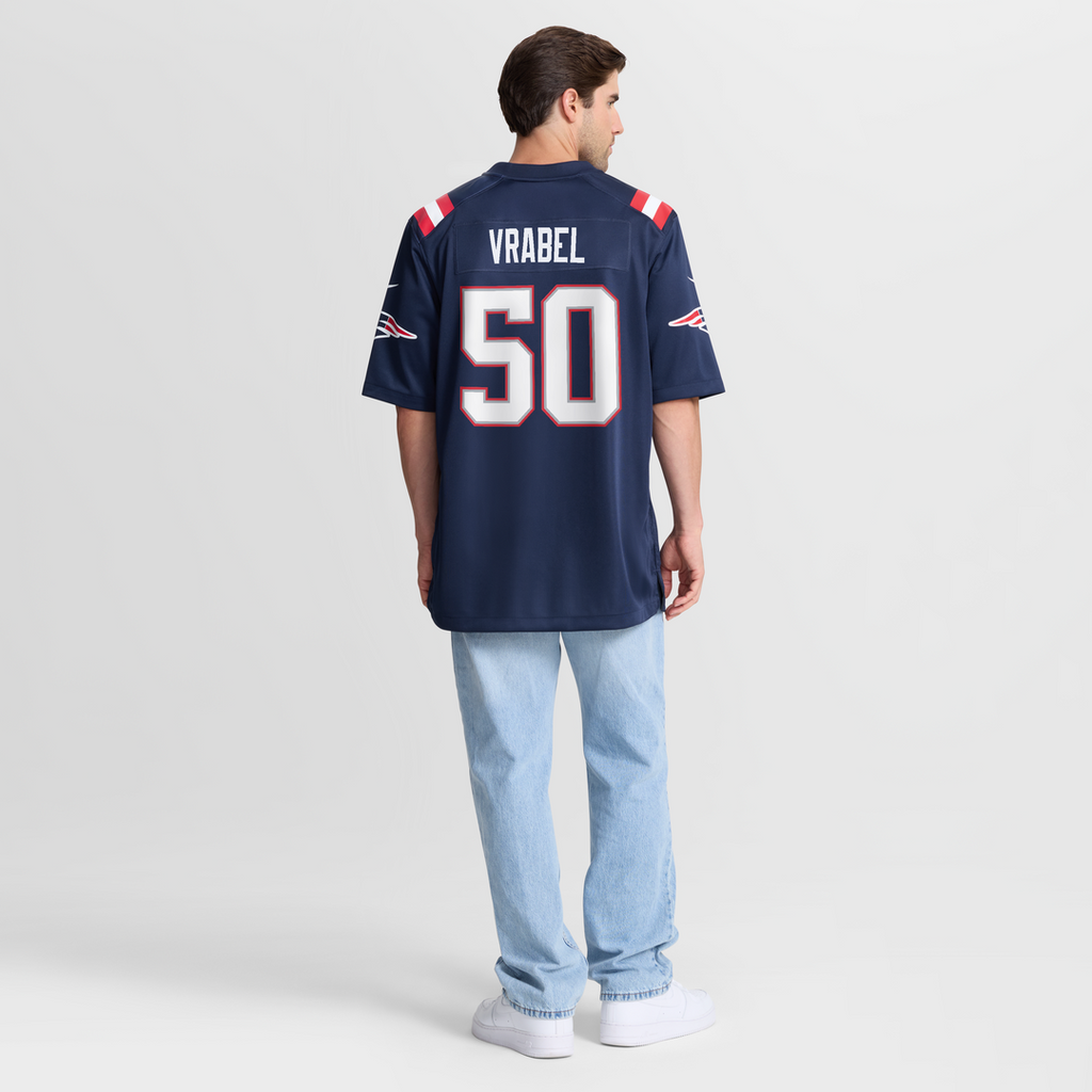 New England Patriots Mike Vrabel Navy Game Retired Player Jersey