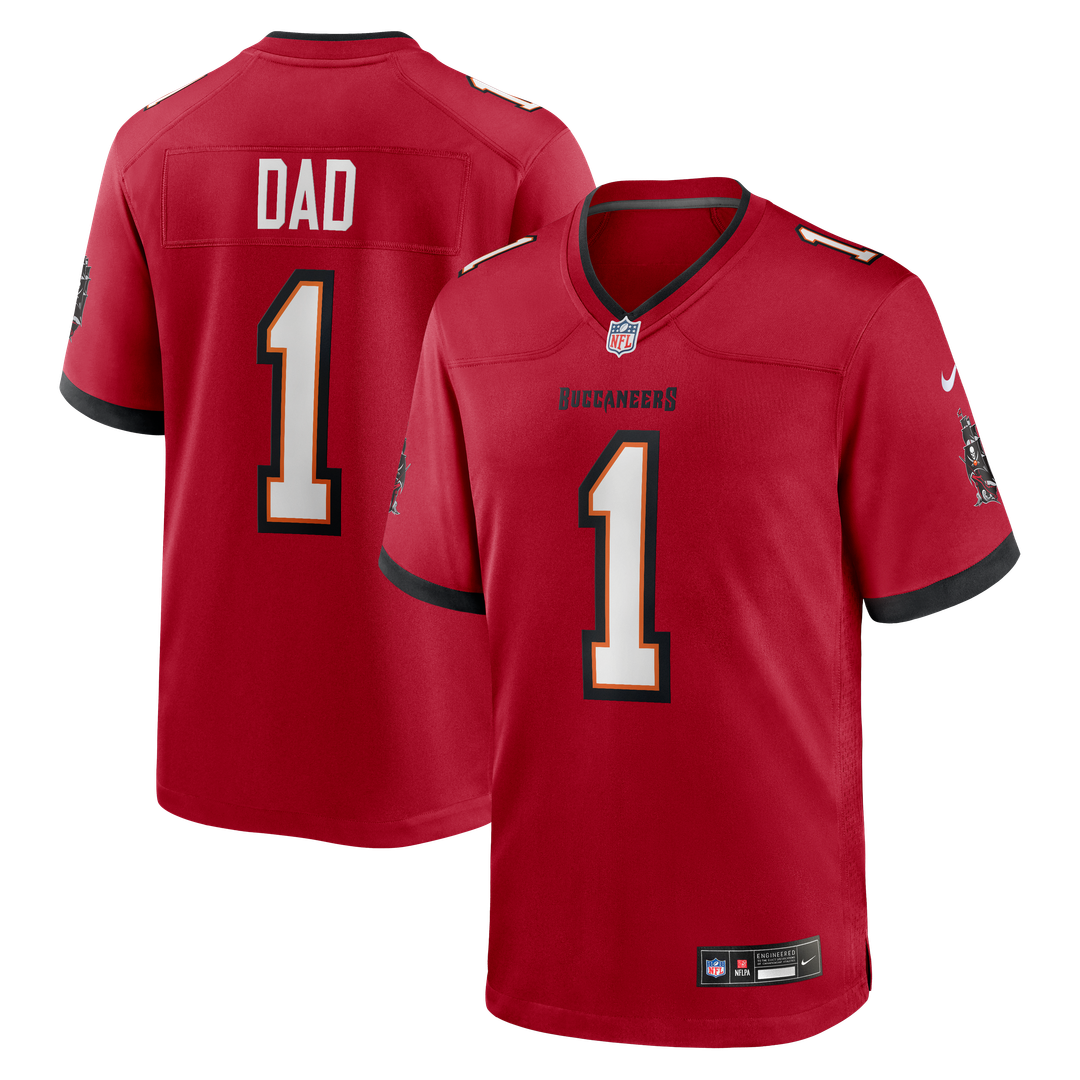 Tampa Bay Buccaneers Number 1 Dad Red Game Jersey