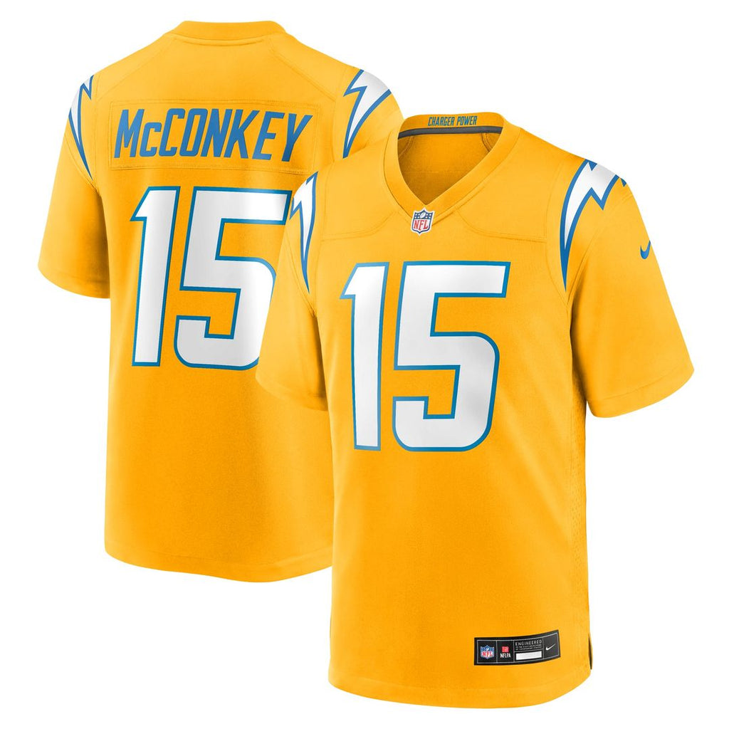 Los Angeles Chargers Ladd McConkey Gold Alternate Charger Power Game Player Jersey