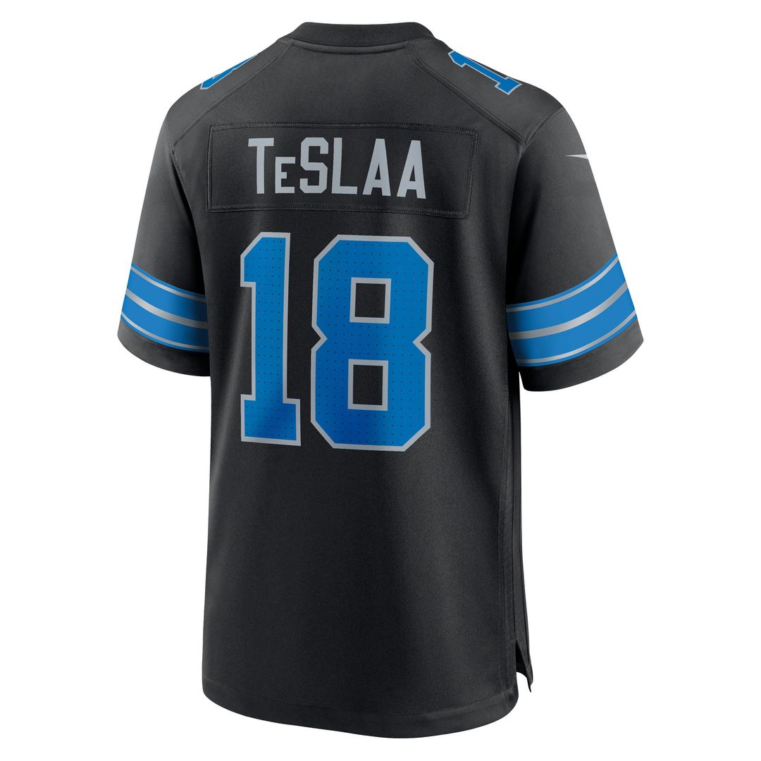 Detroit Lions Isaac TeSlaa Blue Game Player Jersey