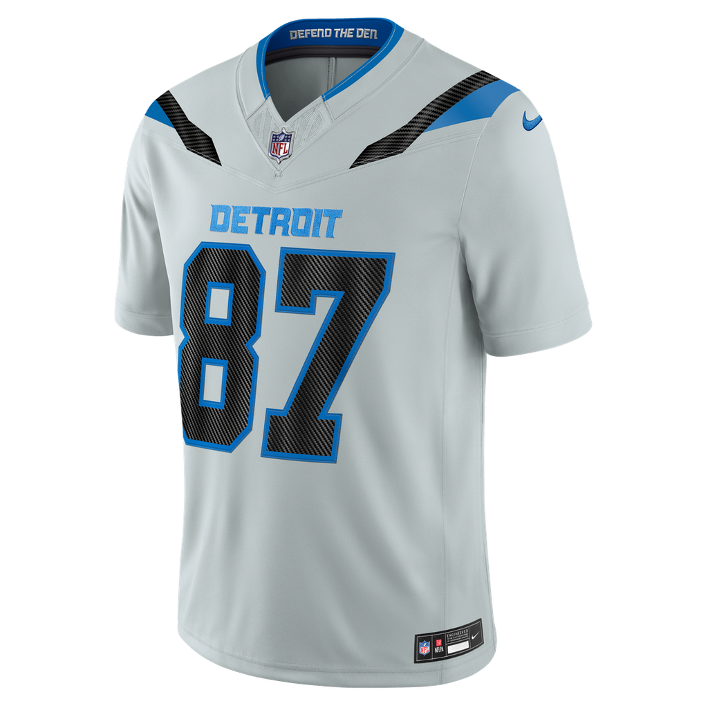 Detroit Lions Sam LaPorta Silver 2026 Rivalries Collection Stitched Limited Jersey