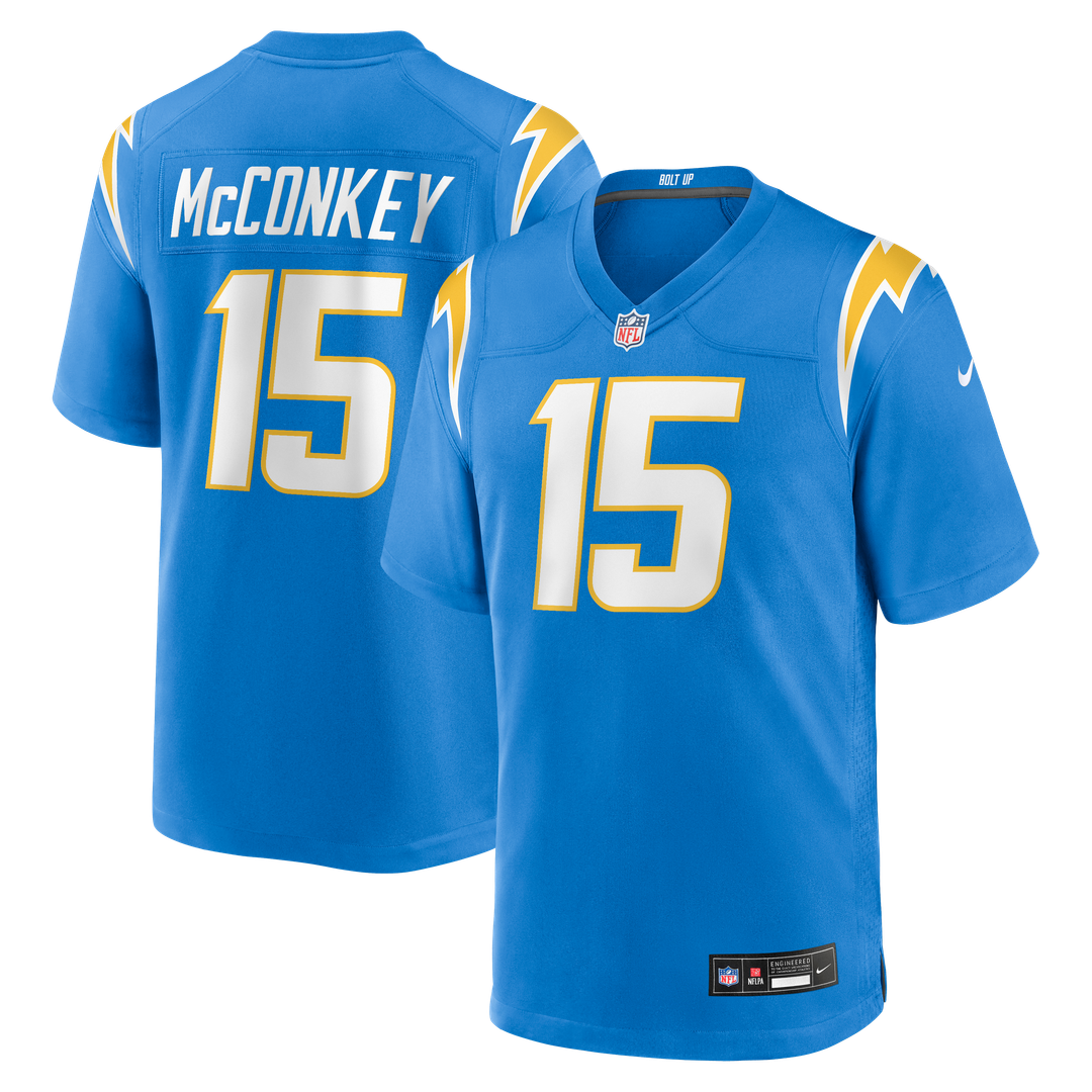 Los Angeles Chargers Ladd McConkey Gold Alternate Charger Power Game Player Jersey