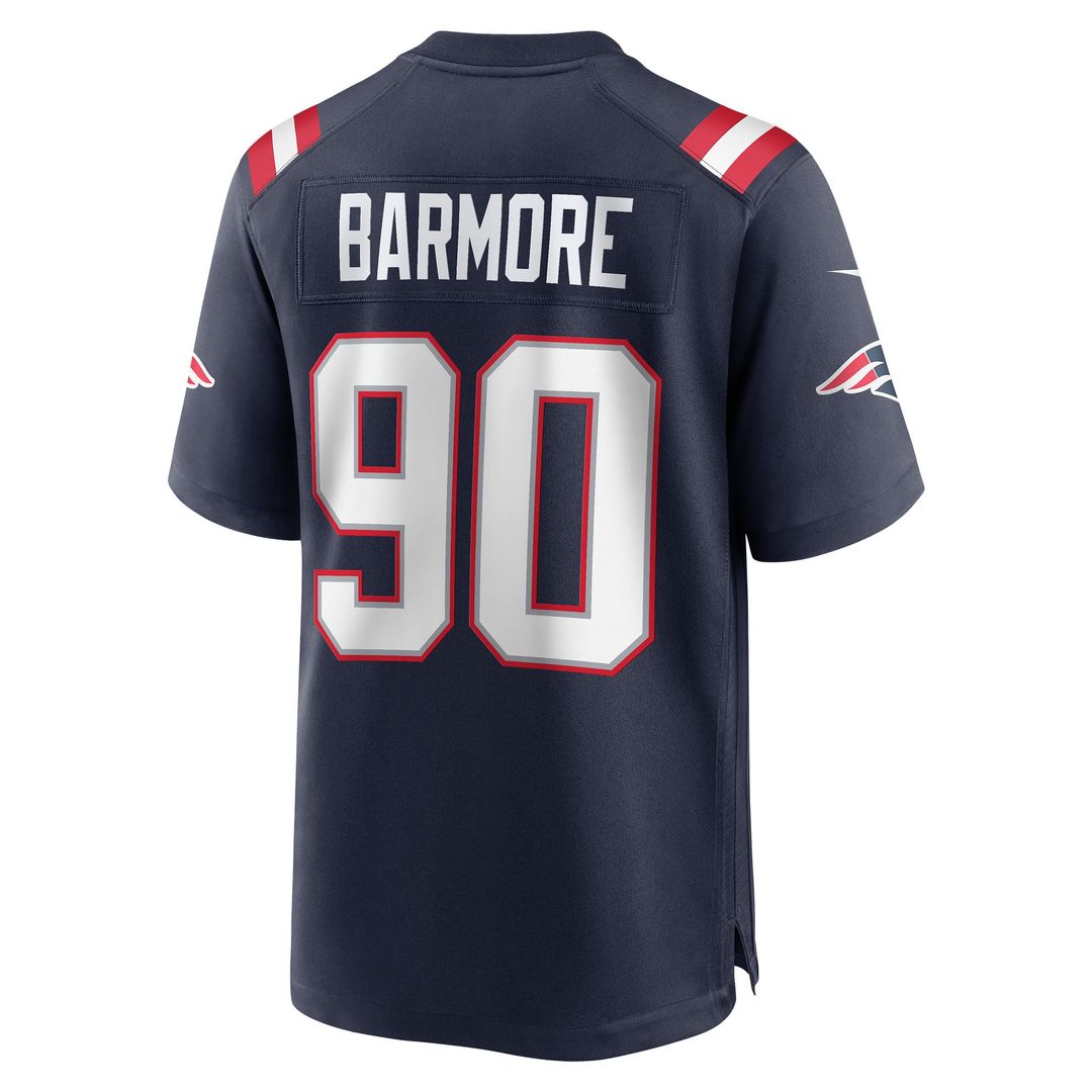 New England Patriots Christian Barmore Navy Player Game Jersey