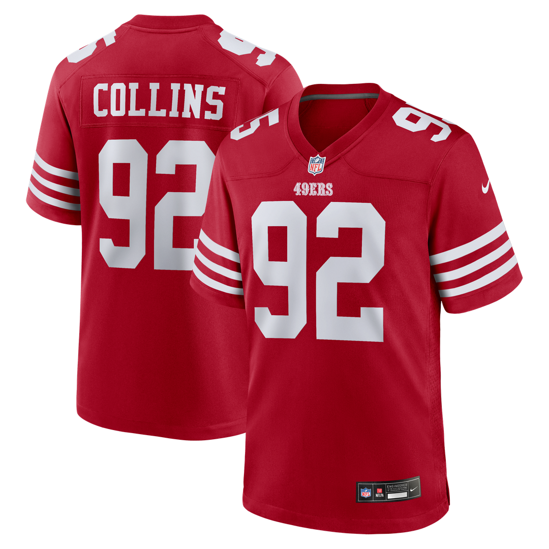 San Francisco 49ers Alfred Collins Scarlet Team Game Jersey