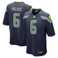 Seattle Seahawks Jalen Milroe College Navy 2025 NFL Draft Game Jersey
