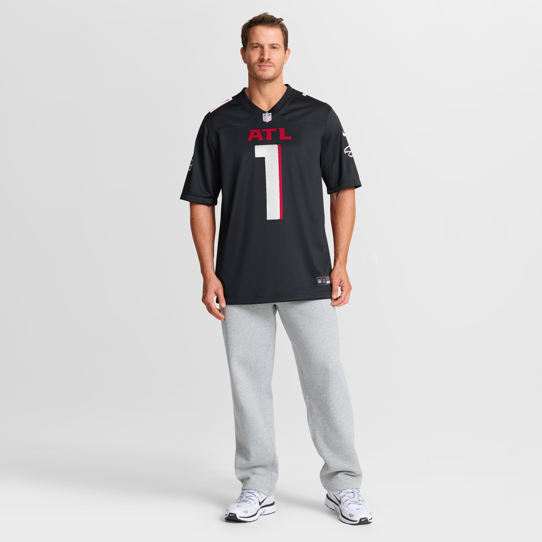 Atlanta Falcons Number 1 Groom Black Game Jersey