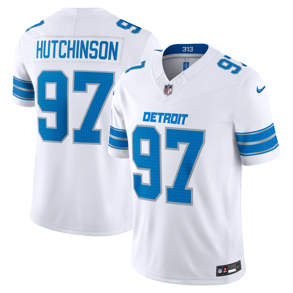 Detroit Lions Aidan Hutchinson White Vapor F.U.S.E. Stitched Limited Jersey