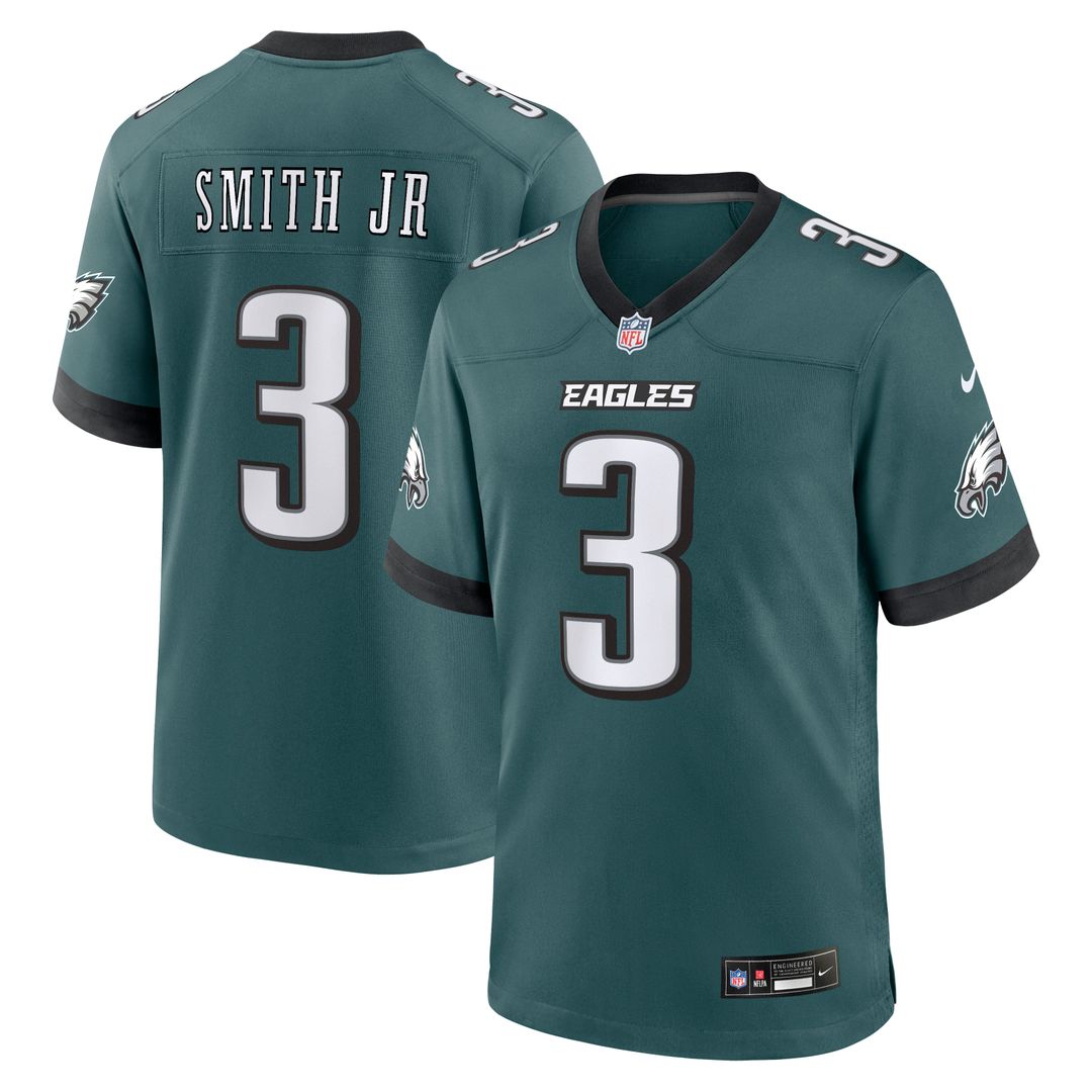 Philadelphia Eagles Nolan Smith Jr. Midnight Green Team Game Jersey