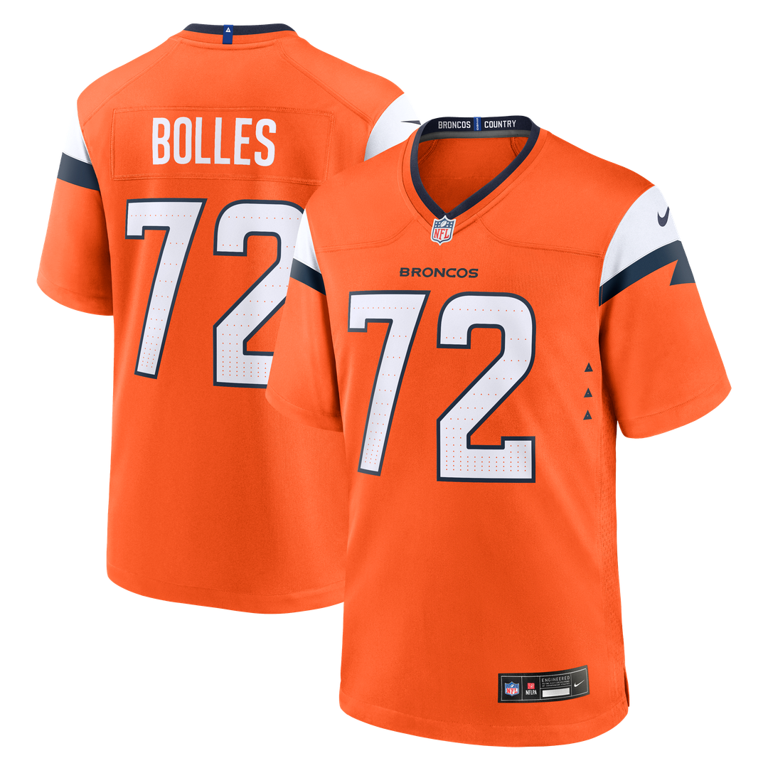 Denver Broncos Garett Bolles Orange Team Game Jersey