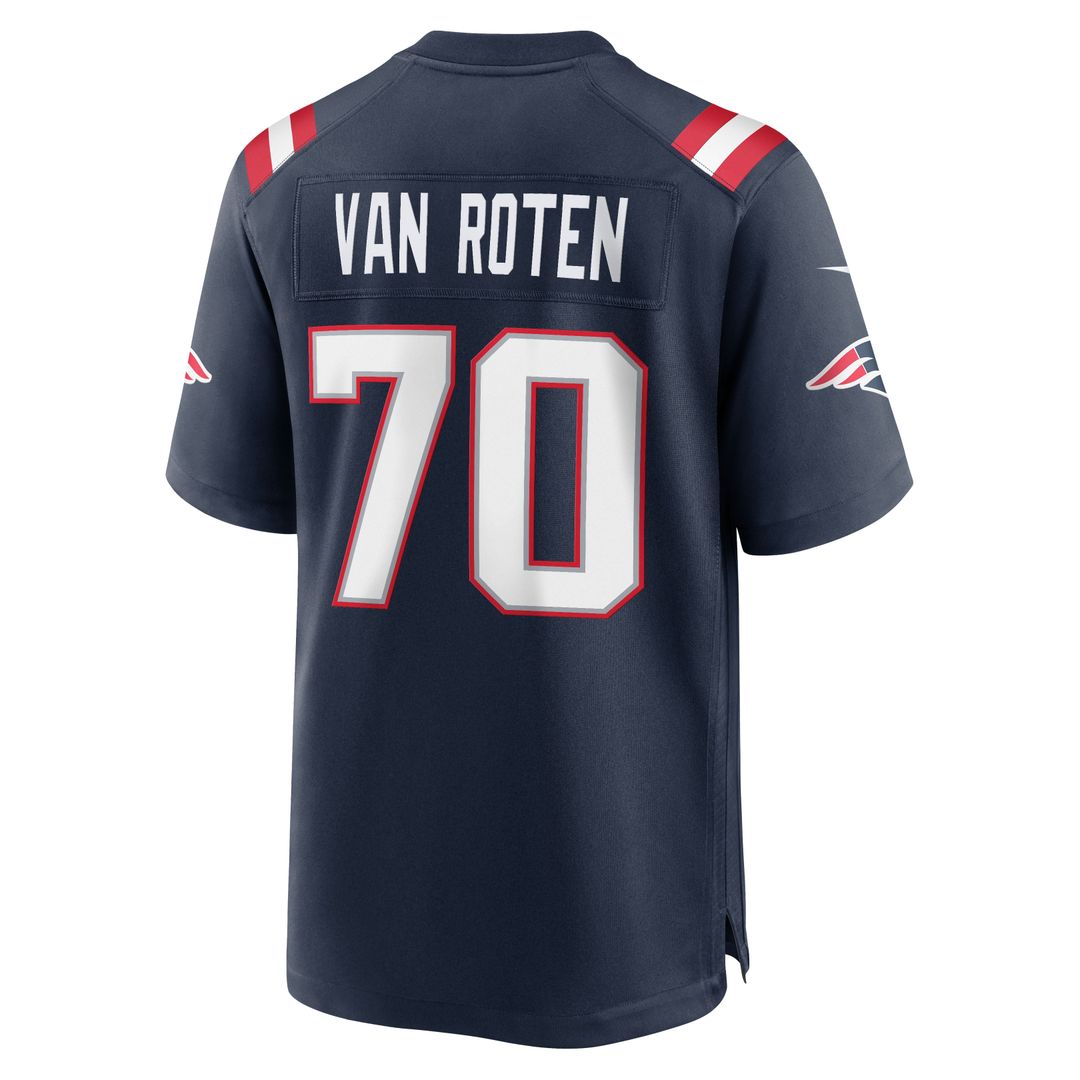 New England Patriots Greg Van Roten Navy Team Game Jersey