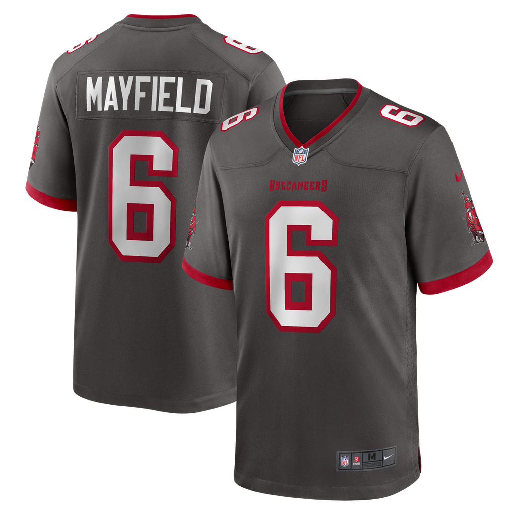 Tampa Bay Buccaneers Baker Mayfield Pewter Alternate Game Player Jersey