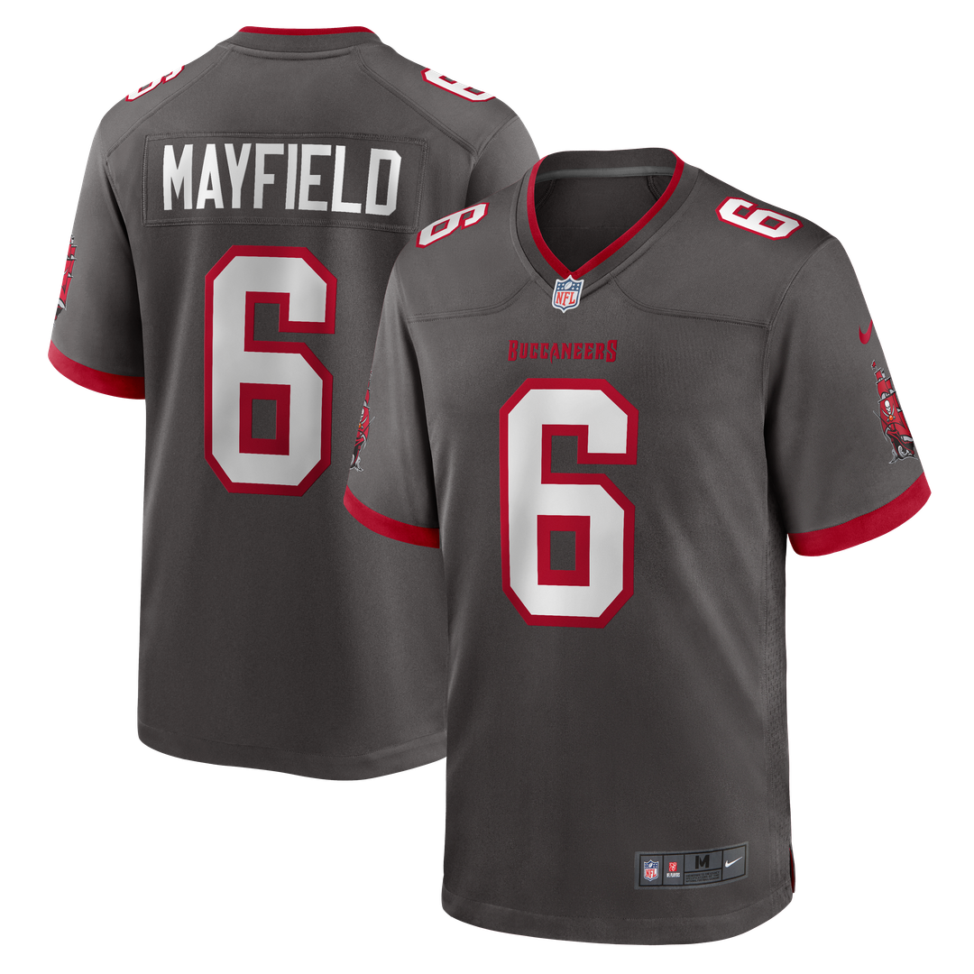 Tampa Bay Buccaneers Baker Mayfield Pewter Alternate Game Player Jersey