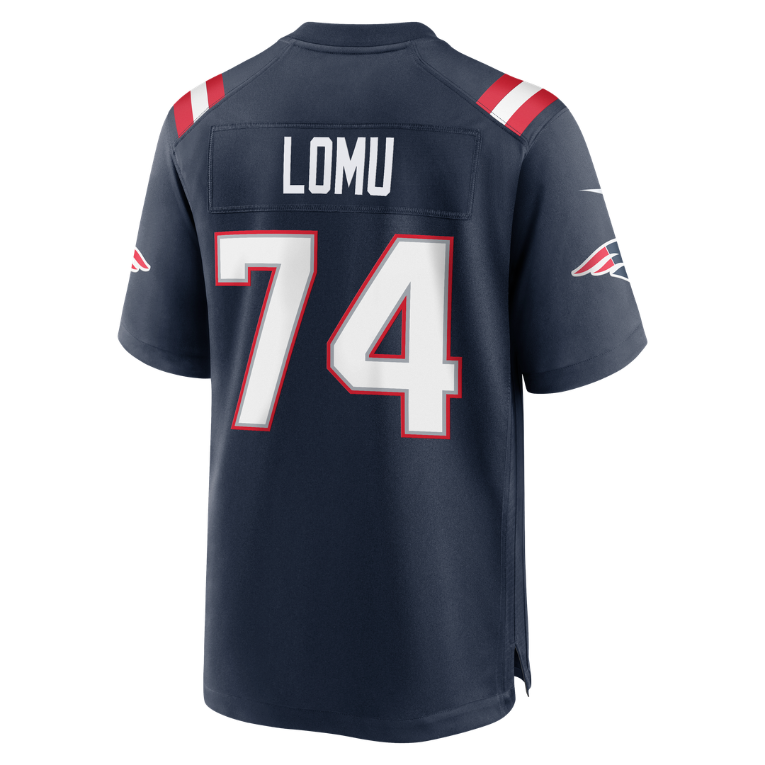 New England Patriots Caleb Lomu Navy Team Game Jersey