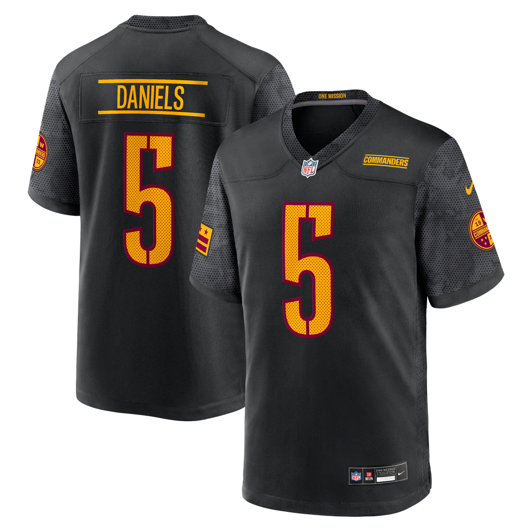 Washington Commanders Jayden Daniels Black Alternate Game Player Jersey
