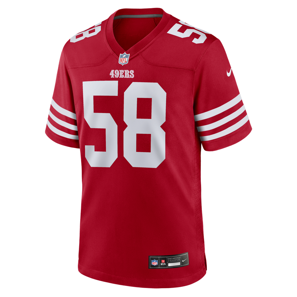 San Francisco 49ers Jarrett Patterson Scarlet Team Game Jersey