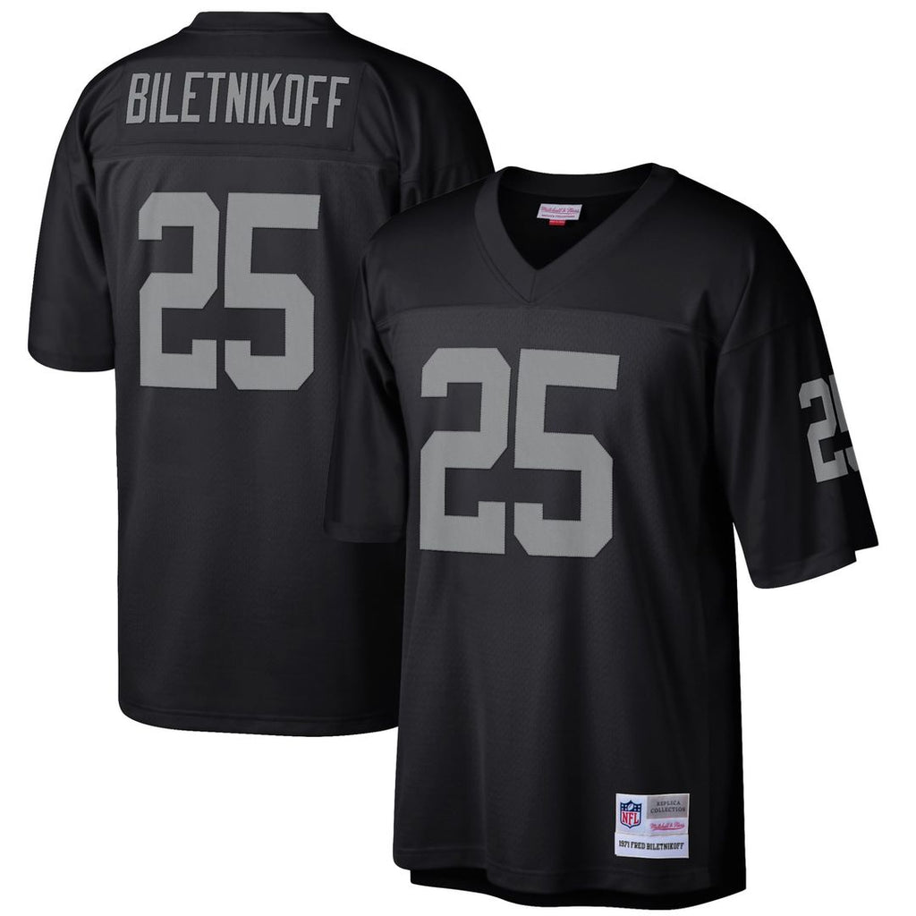 Las Vegas Raiders Fred Biletnikoff Mitchell & Ness Black Retired Player Legacy Replica Jersey