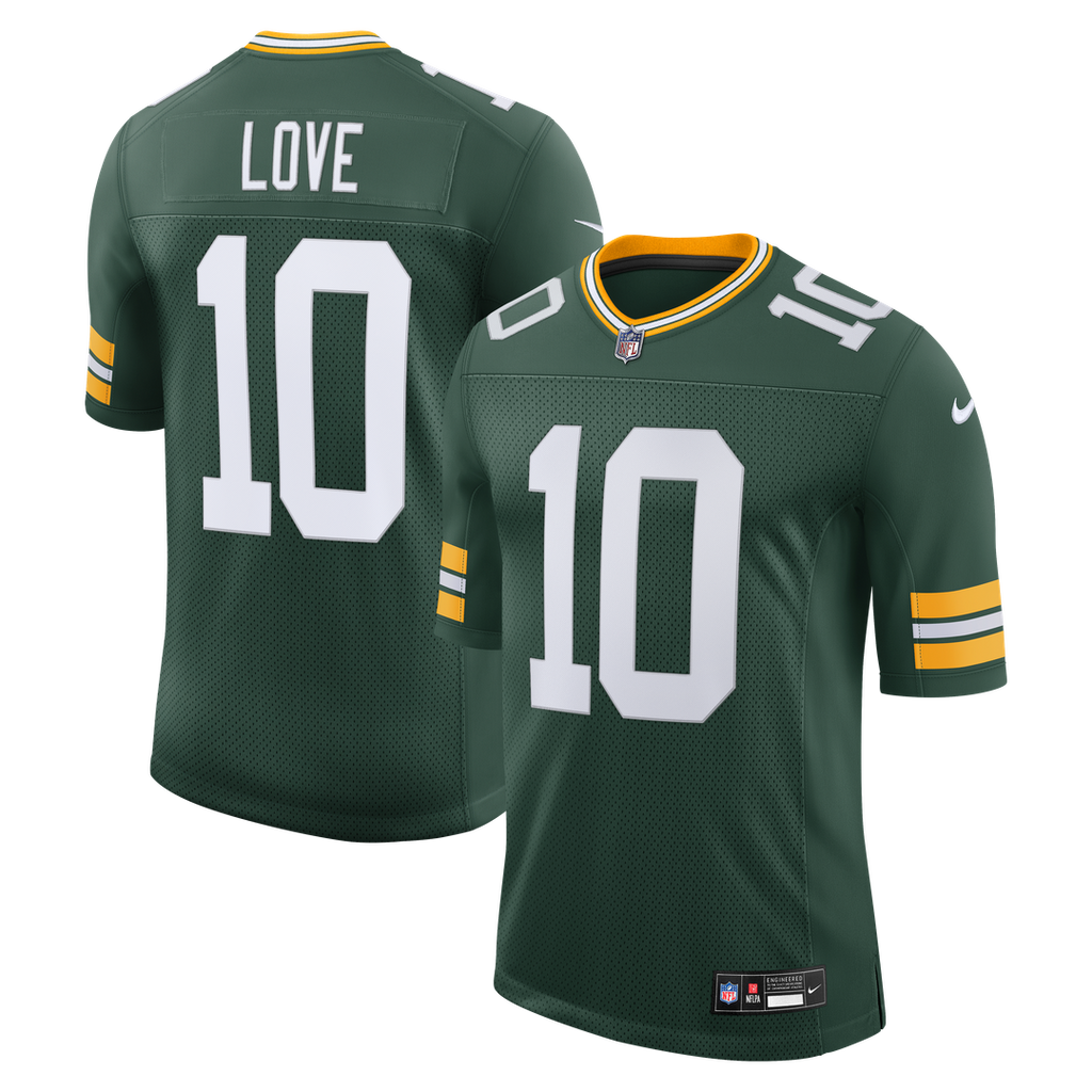 Green Bay Packers Jordan Love Green Vapor Untouchable Stitched Limited Jersey