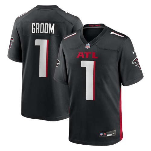 Atlanta Falcons Number 1 Groom Black Game Jersey