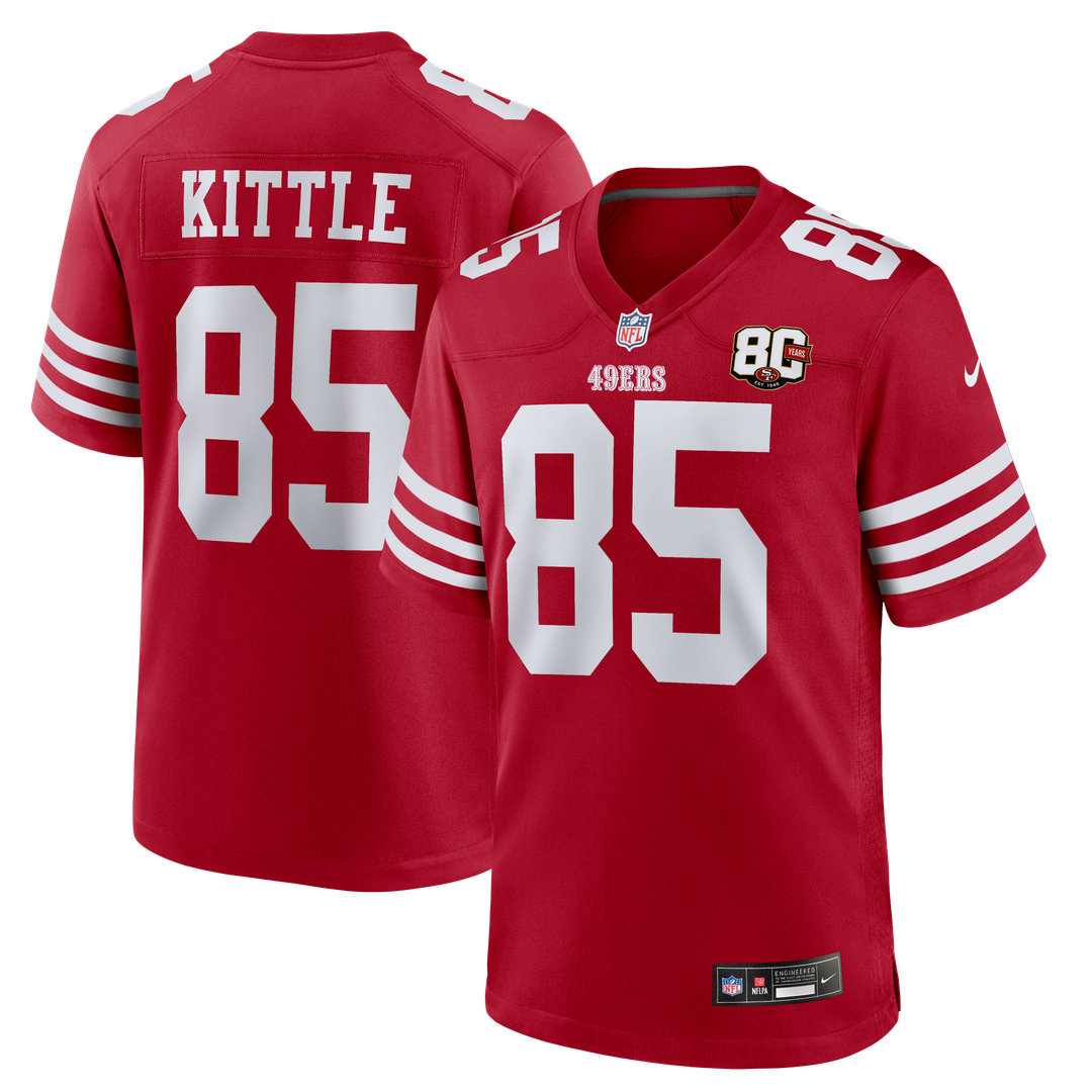 San Francisco 49ers George Kittle White 80th Anniversary Game Jersey