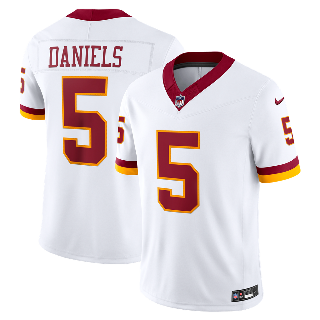 Washington Commanders Jayden Daniels White Vapor F.U.S.E. Stitched Limited Jersey