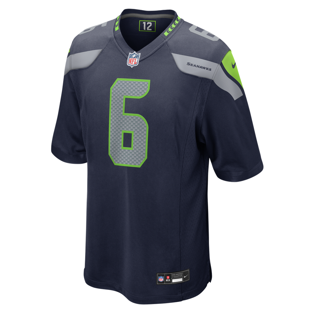 Seattle Seahawks Jalen Milroe College Navy Team Game Jersey