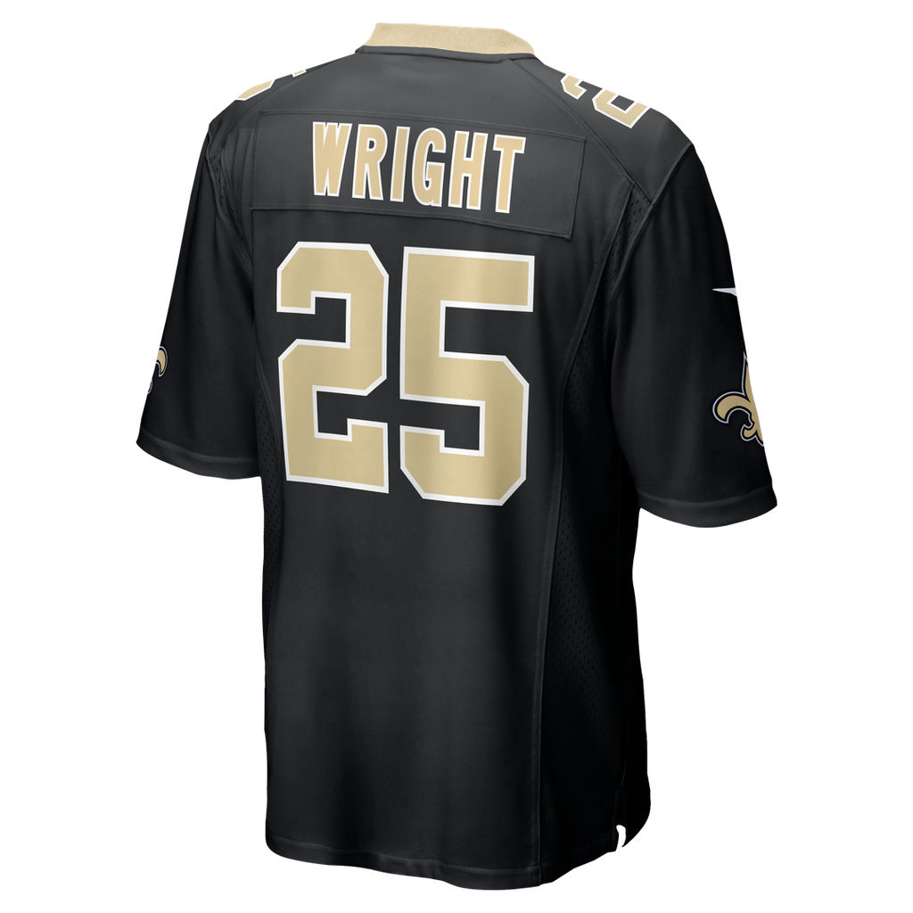New Orleans Saints Rejzohn Wright Black Team Game Jersey