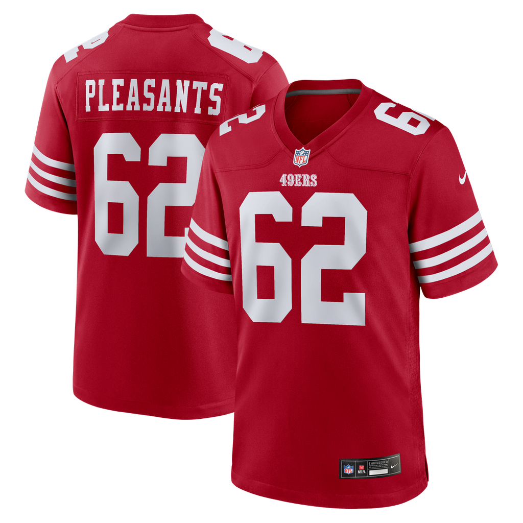 San Francisco 49ers Austen Pleasants Scarlet Team Game Jersey