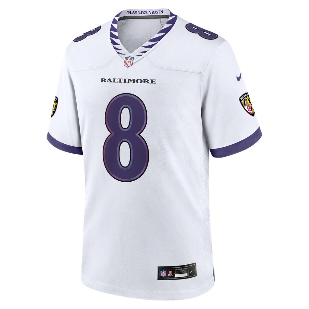 Baltimore Ravens Lamar Jackson White Game Jersey