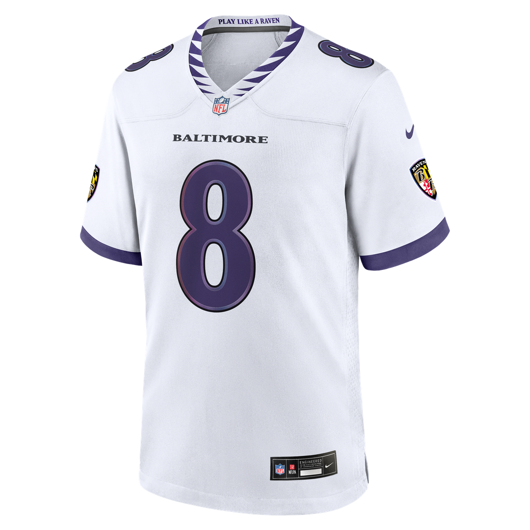 Baltimore Ravens Lamar Jackson White Game Jersey