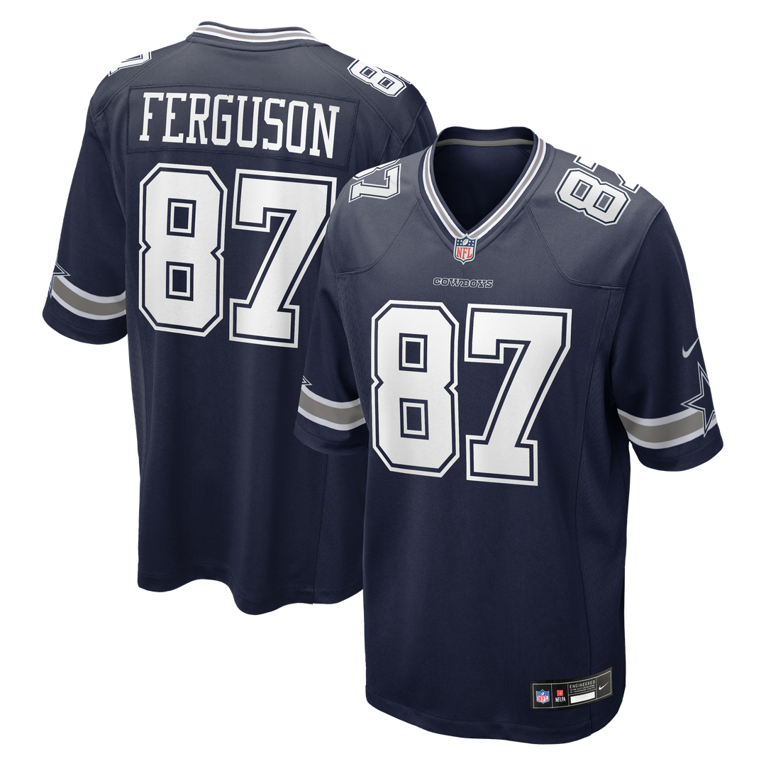 Dallas Cowboys Jake Ferguson Navy Team Game Jersey