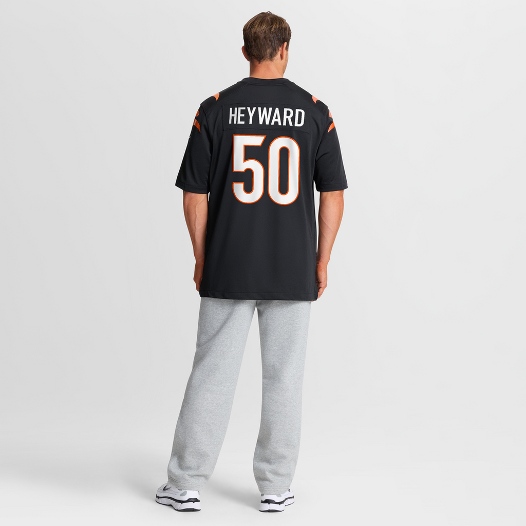 Cincinnati Bengals Shaka Heyward Black Team Game Jersey