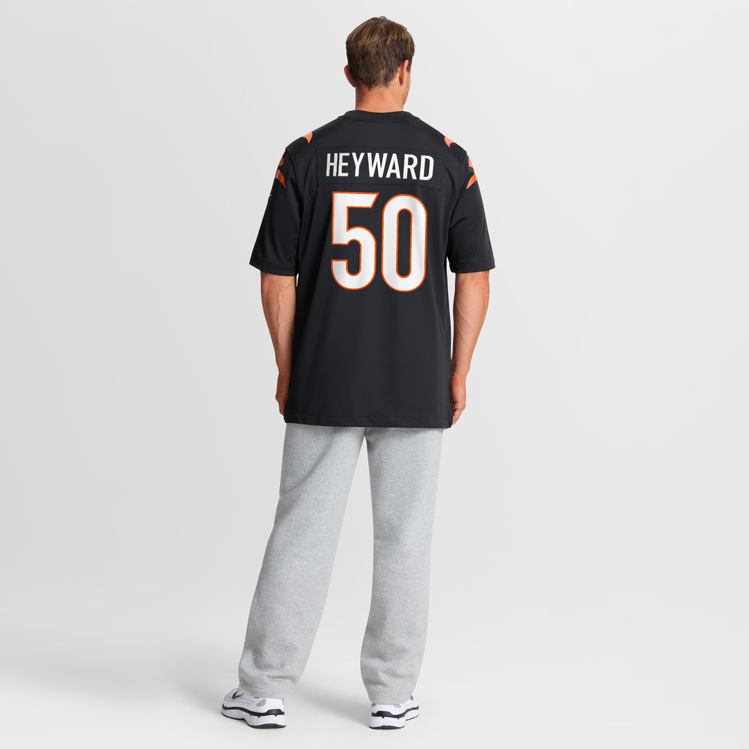 Cincinnati Bengals Shaka Heyward Black Team Game Jersey