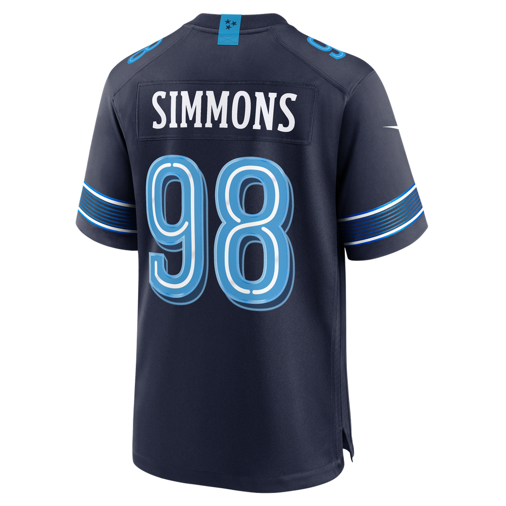 Tennessee Titans Jeffery Simmons Navy 2026 Rivalries Collection Game Jersey