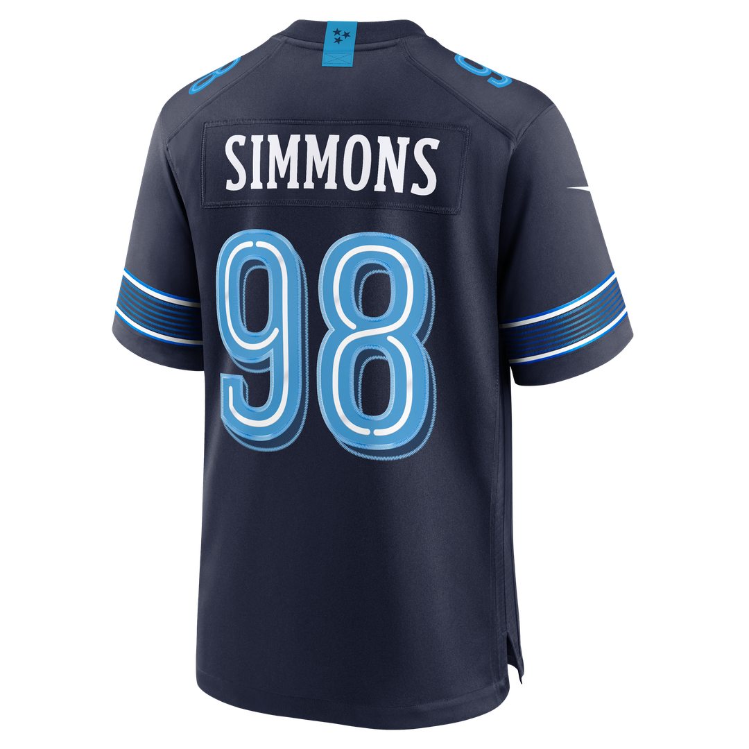 Tennessee Titans Jeffery Simmons Navy 2026 Rivalries Collection Game Jersey