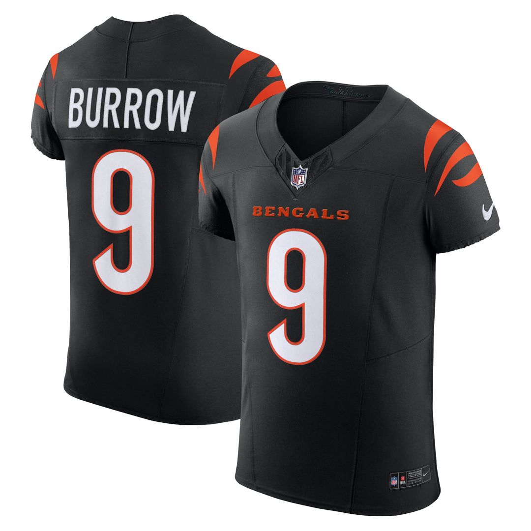 Cincinnati Bengals Joe Burrow Black Team Vapor F.U.S.E. Elite Jersey