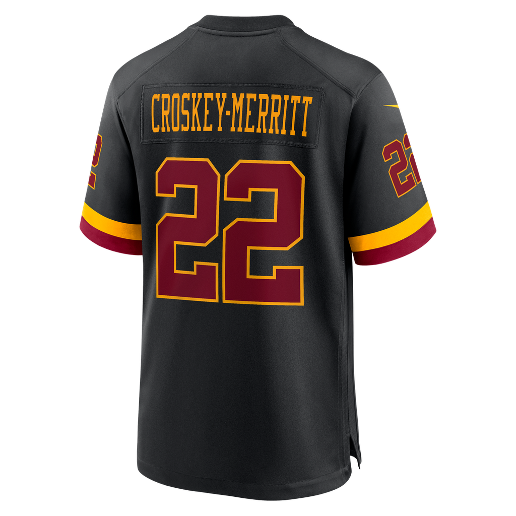 Washington Commanders Jacory Croskey-Merritt Black Hail Raiser Alternate Game Jersey
