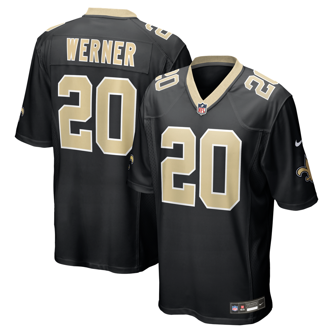 New Orleans Saints Pete Werner Black Game Jersey