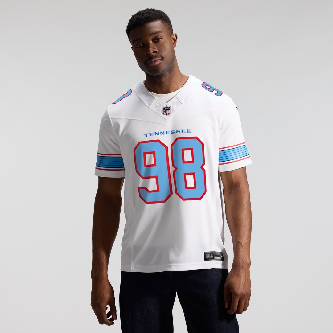 Tennessee Titans Jeffery Simmons White Vapor F.U.S.E. Stitched Limited Jersey