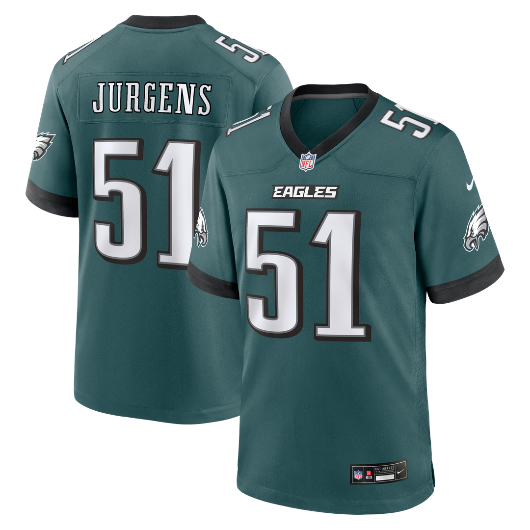 Philadelphia Eagles Cam Jurgens Midnight Green Team Game Jersey