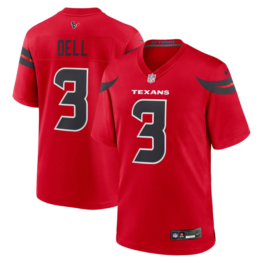 Houston Texans Tank Dell Navy Game Jersey