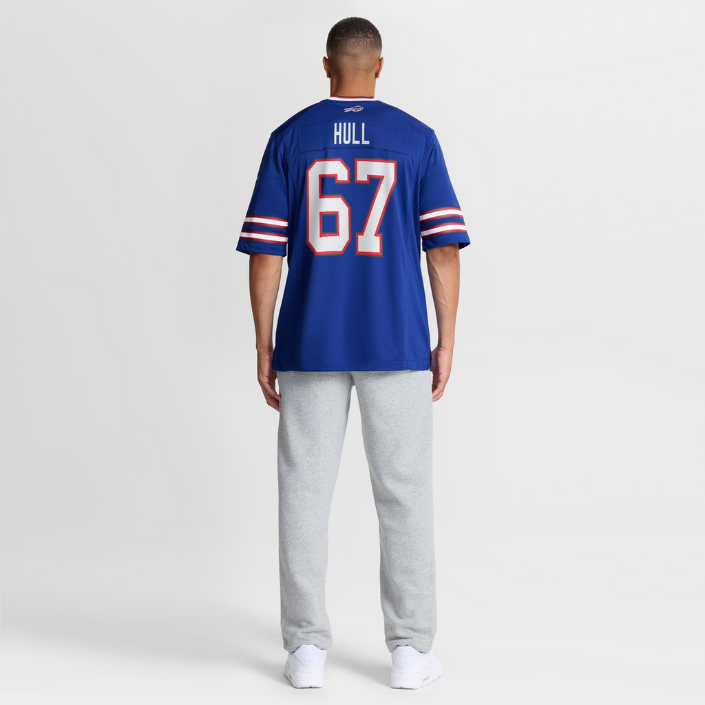 Buffalo Bills Kent Hull Royal Game Retired Player Jersey